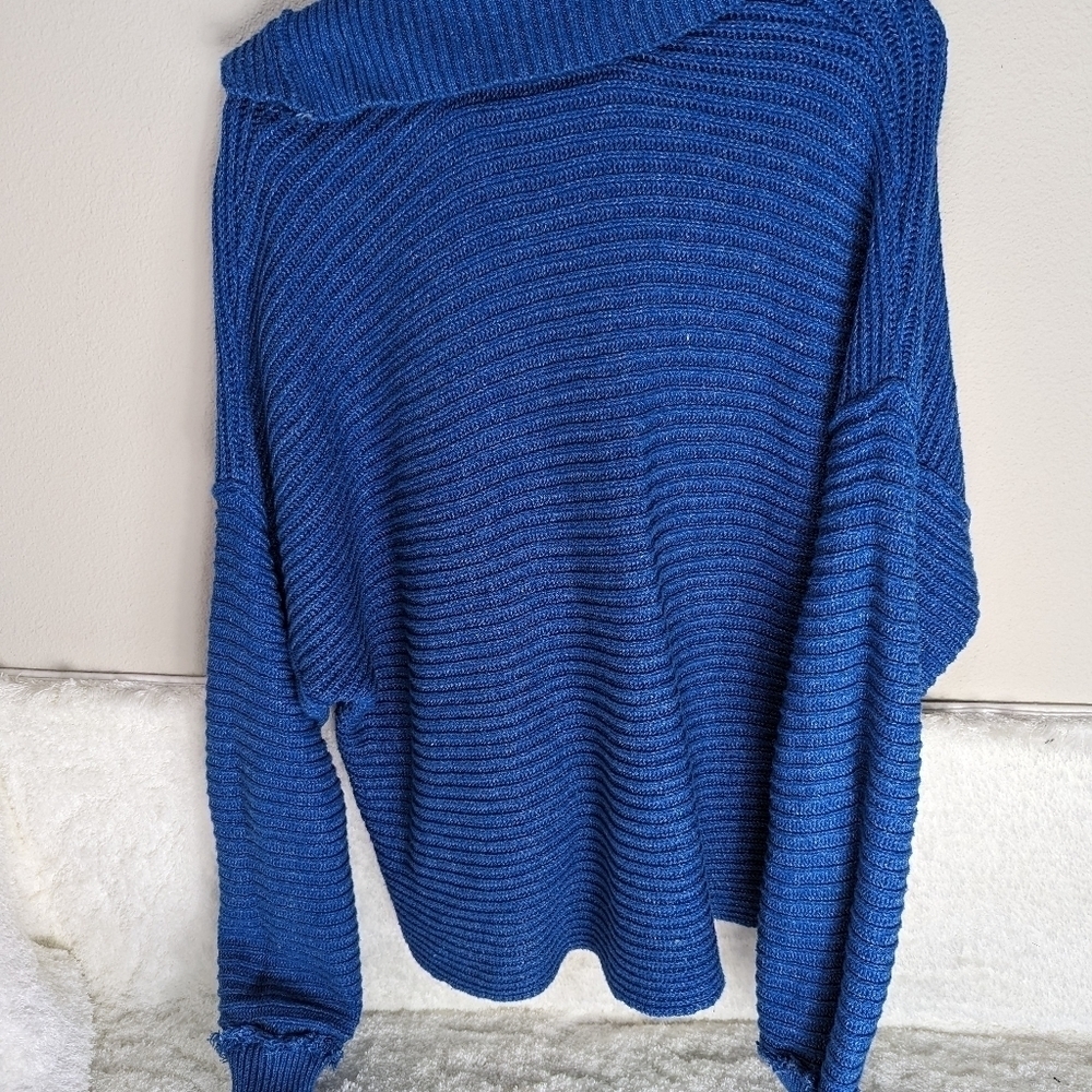 Free People Marlies Sweater Women's Medium Blue Shirt - Picture 15 of 16